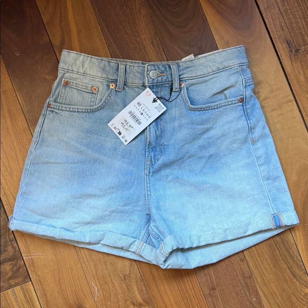Zara High Waist Mom Fit Shorts - Picture 7 of 9